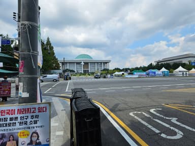 国会議事堂とデモ